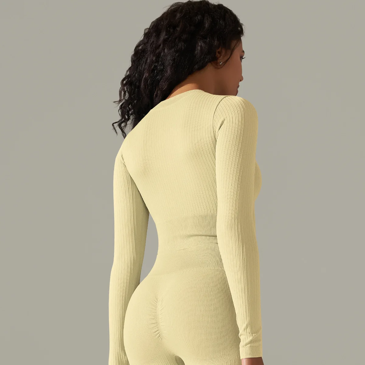 Women's Shirt Seamless Crop Top Fitness Shirts Long Sleeve Sports Top Woman Front Zipper Yoga Tops Gym Workout Active Wear