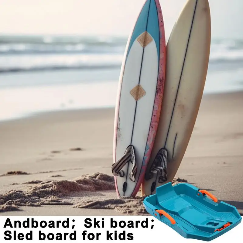 Snow Sled For Kids Toboggan Sleds Winter Snow Sledding Flexible Kids Toddler Toboggan Sled Built In Brake System Pull Rope