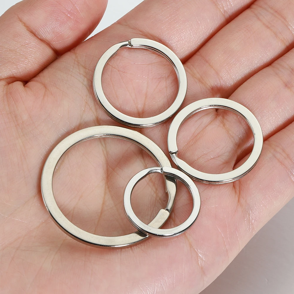 20 teile/los 15-50mm Metall Schlüssel Ringe Runde Flache Linie Split Ringe Schlüsselring für DIY Schlüsselbund Anhänger schmuck Machen Zubehör – Detail 3