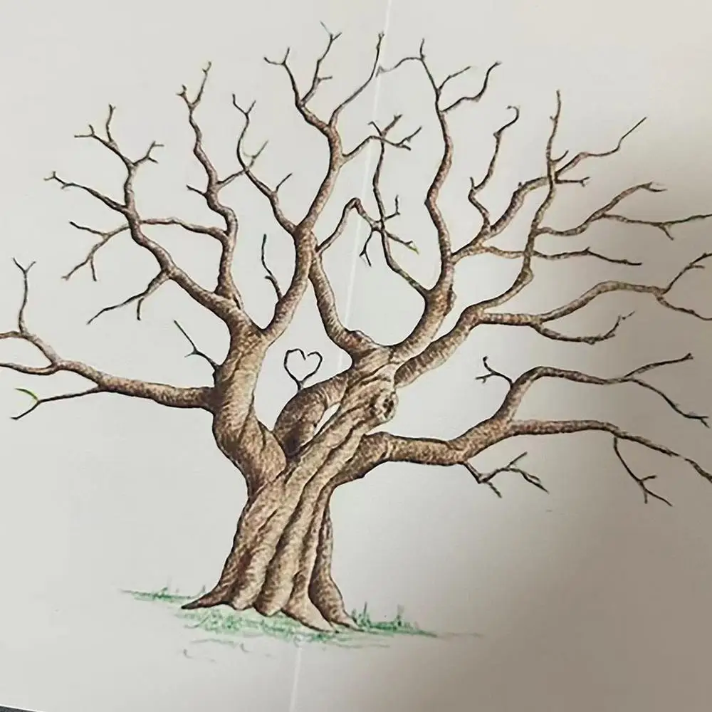 Personalisiertes Fingerabdruck-Baum-Leinwand-Hochzeitsgästebuch, kreatives Poster, Hochzeitsgeschenk, Unterschrift, Hochzeit, Souvenir für Party-Dekoration – Detail 7
