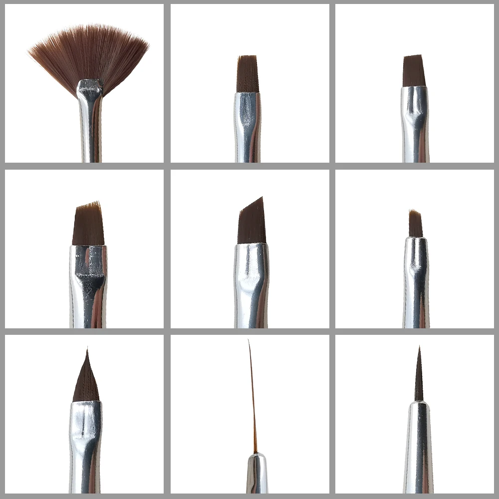 12/15pcs A Set Nail Brush Adhesive Diamond Phototherapy Line 3D Painting Brush Classic Style Fashion DIY Nail Art Tool 6