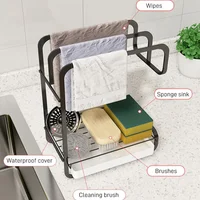 Kitchen Drain Racks Organizer Kitchen Sink Utensils Holders Drainer Storage Shelf Sponge Dishcloth Towel Rack filter basket 2