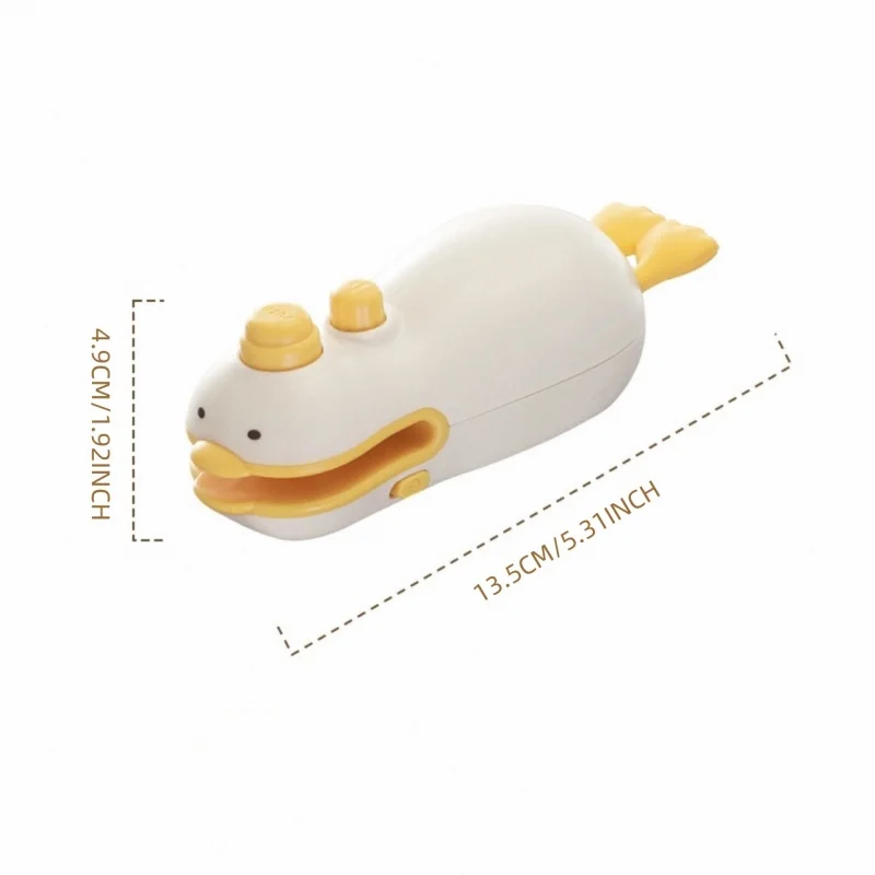 Cute Duck Rechargeable Handheld Sealer, ABS Silicone 400mAh Portable Seal Cutter for Snack Spice Pet Food Fruit Bags 6