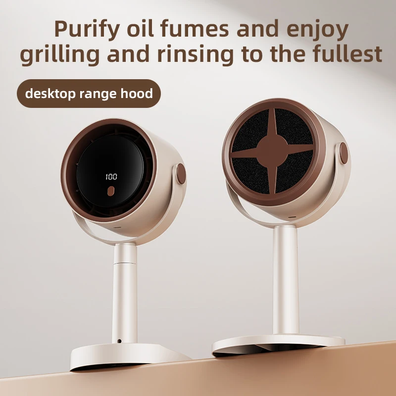 Electric Desktop Range Hood USB Adjustable Angle Portable Mini High Suction Power Exhaust Fan for BBQ Hot Pot Kitchen Appliance 2
