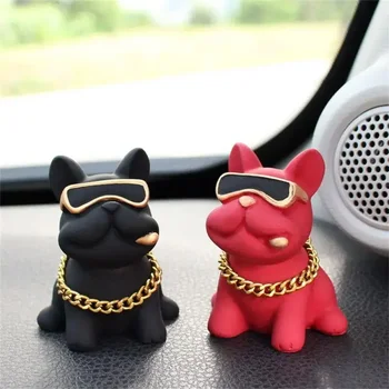 Wear-resistant Bulldog Car Ornaments Feel Comfortable Resin Material Car Dashboard Decoration Car Accessories Interior Decor