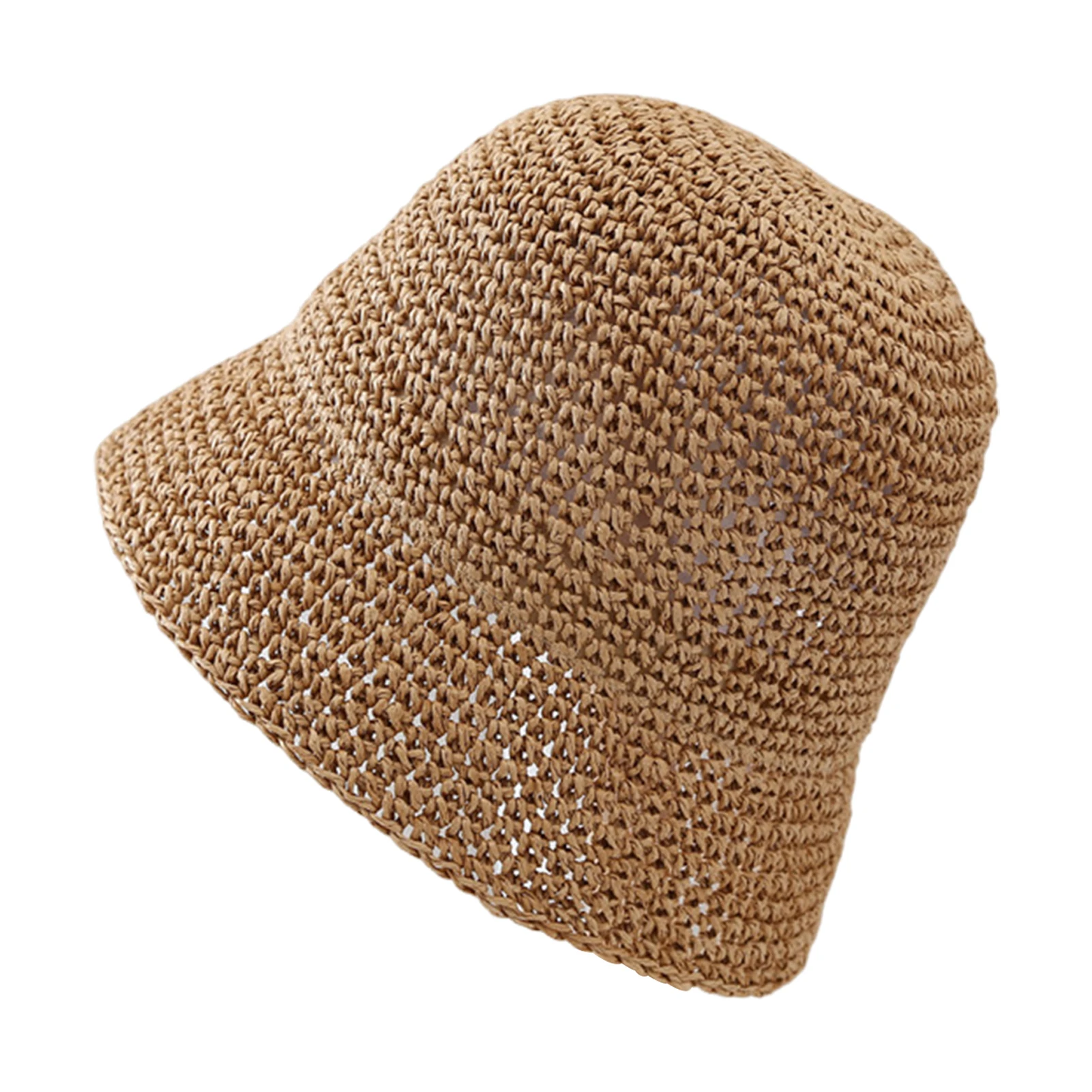 Cappello da sole da donna, cappello di paglia a tesa larga, anti-UV, parasole, adatto per attività all'aperto, cappelli da viaggio e da spiaggia, regalo_voghion.com