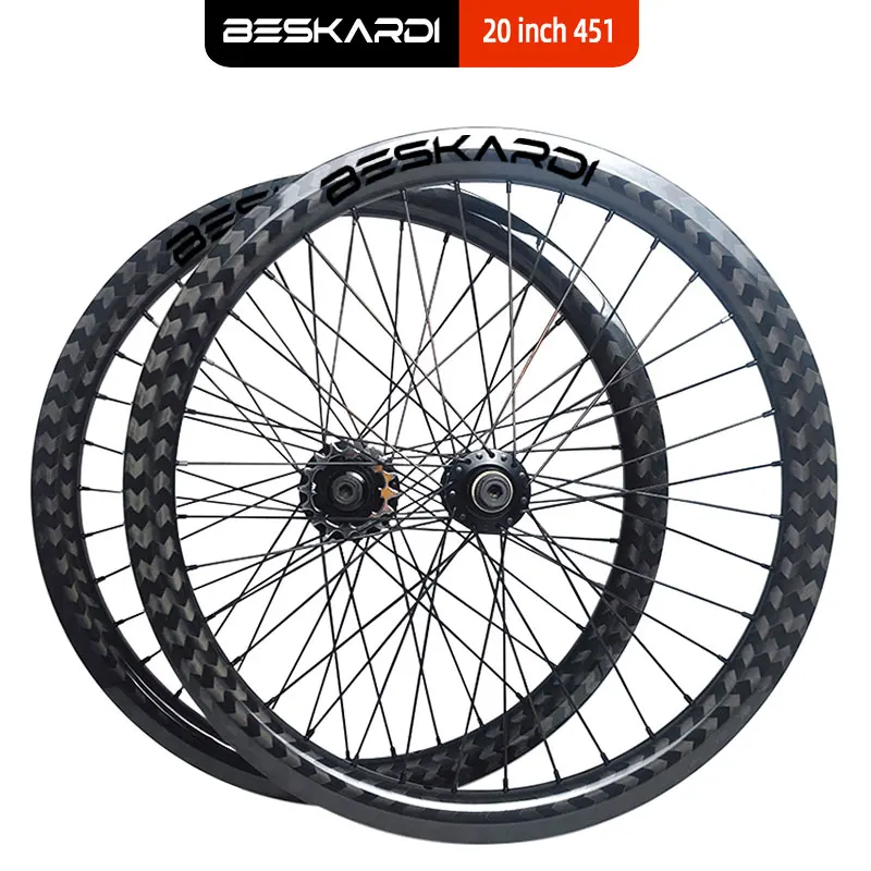 Bmx Bikes Carbon Wheel 20 Pollici 451 Single Speed Freestyle Wheelset 100/110Mm Mini Bicicletta Rim Freno A Disco 16T 36 Fori Beskardi
