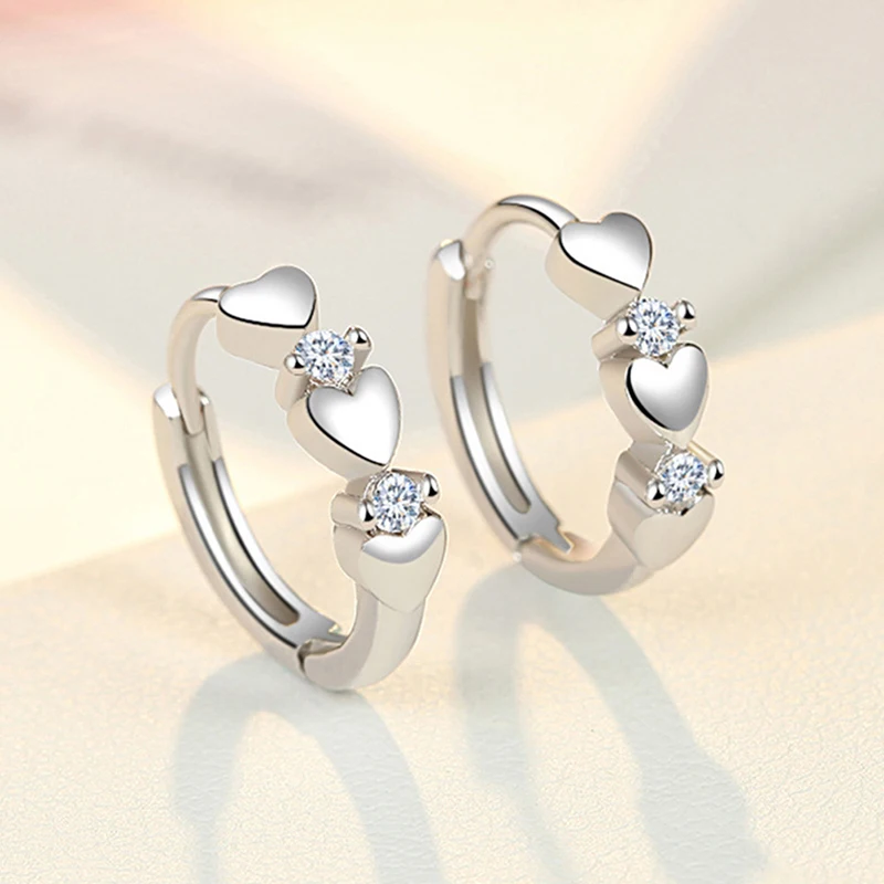 1 Pair Slimming Earrings Love Heart-shaped Earrings Silver Lose Weight Stimulating Acupoints Health Slimming Ear Studs