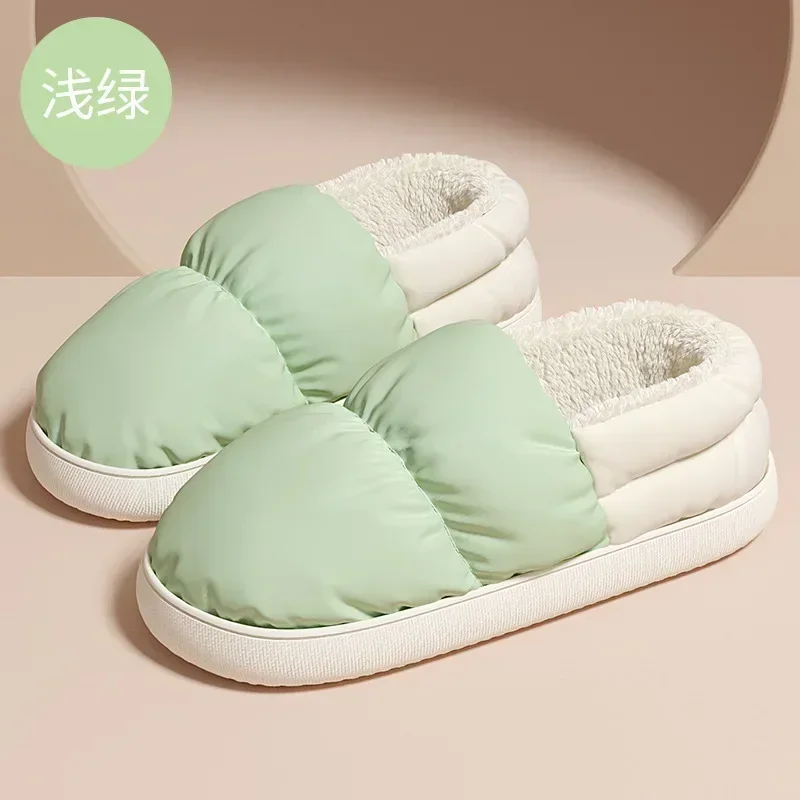 

Winter Toast Women Slippers Warm Plush Cotton Slippers Indoor Home Non-Slip Thick Sole Furry Shoes For Couples New 2023