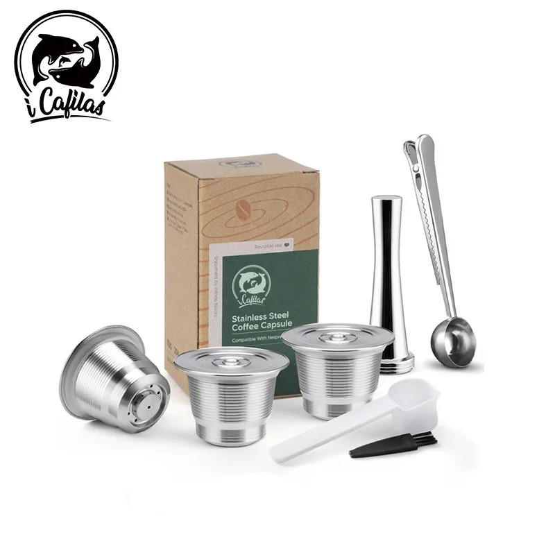 Icafilas Nespresso Capsule Di Caffè Riutilizzabili Filtri Riutilizzabili In Acciaio Inossidabile Adatti Per L'Anello Di Dosaggio Della Caffettiera Ini