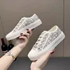 Embroidered canvas shoes, new lace up white shoes, thick sole with increased height inside, comfortable casual sports shoes 1