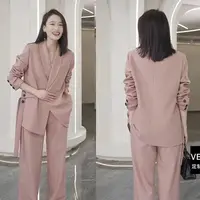 Women's Spring Autumn New Casual Suit Jacket Matching Set Korean Elegant Loose Blazers Wide Leg Pants Two Piece Female Clothing - Image 2