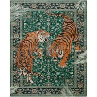 Tiger Washable Rugs for Living Room Vintage Bedroom Rug Botanical Non Slip Floor Carpet for Dining Room Kitchen Bathroom Doormat 1