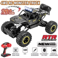 1:12/16 RC Car Remote Control Car Off Road Truck Metal Shell LED Headlights Offroad Monster 4WD All Terrain RC Truck Toy for Kid
