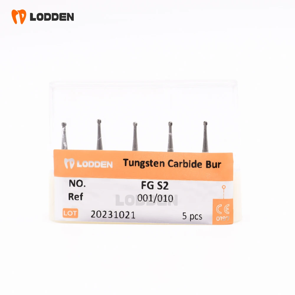 LODDEN 5 Stück/Box Wolframkarbid-Bohrer, Kugel, rund, 11 Größen, FG 1–9, einfach geschnittene Bohrer, 1,6 mm, hohe Geschwindigkeit, für Zahnmedizin-Schleifwerkzeuge – Detail 8