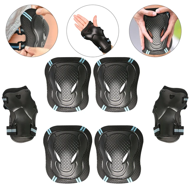 6Pcs/Set Teens & Adult Knee Pads Elbow Pads Wrist Guards Protective Gear Set for Roller Skating, Skateboarding, Cycling Sports 2