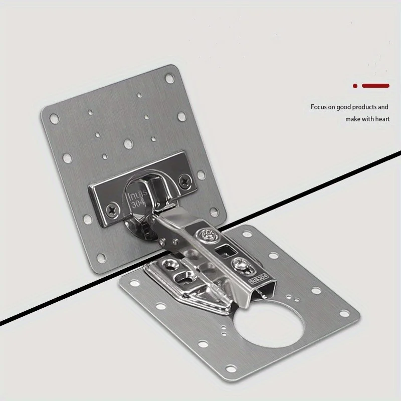 Description Picture 2 of item10 piece set of stainless steel kitchen cabinet door hinge repair plate with screws - compatible