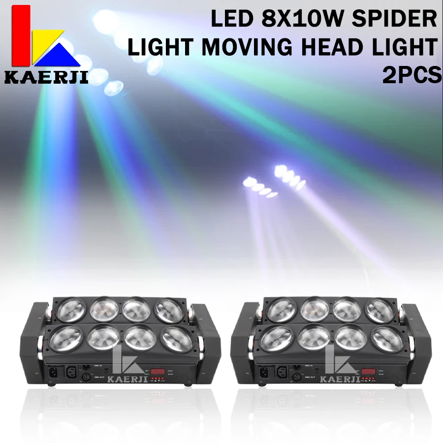 

No Duty 2Pcs 8x10W RGBW Led Spider Light Moving Head DMX Beam Moving Head Light Led for party event show Light DJ Lighting