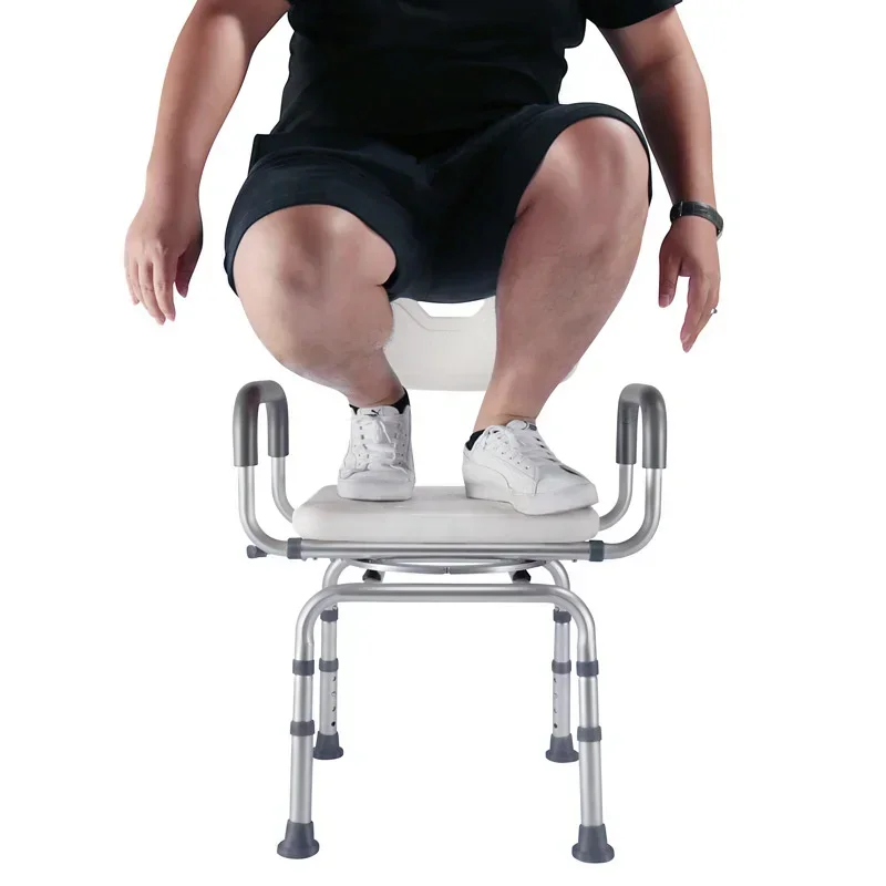 Rotatable Bath Chair  High LoadBearing NonSlip Shower Stool with Thickened Aluminum Alloy for Elderly Comfort Shower Seat  Best 5