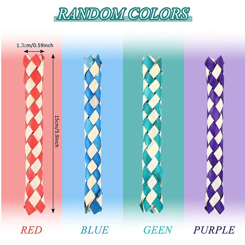 6-12-24 Pieces Funny Finger Traps Creative Magic Tricks Jokes Natural Chinese Bamboo Finger Traps Fingertip Toys For Children