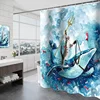 Bathroom curtain 3D digital printing, home, bathroom partition curtain, bathroom decoration, waterproof and mold resistant 4