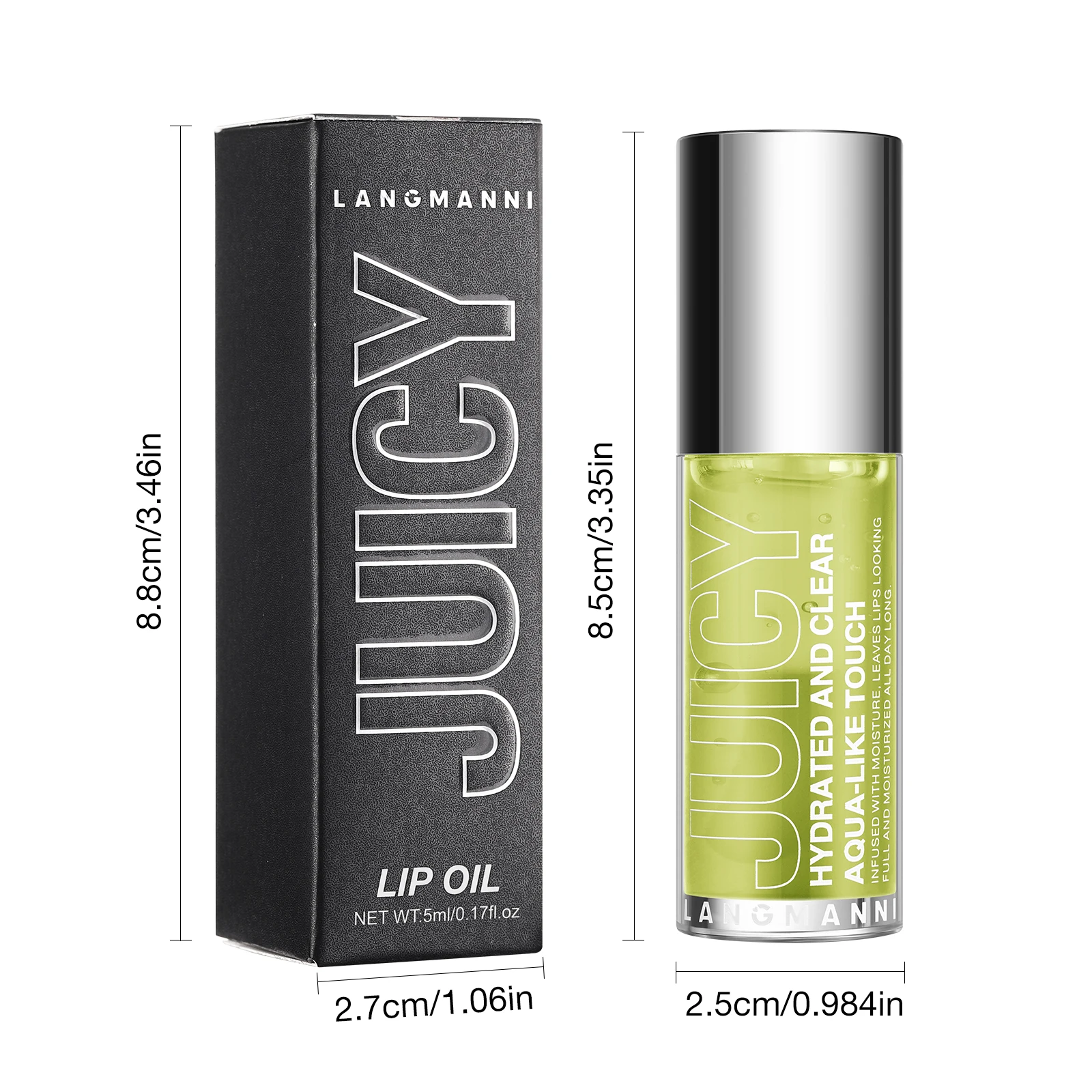 LANGMANNI 6 colors moisturizing mirror large brush head lip oil lasting light lines lip color does not fall out of the oil