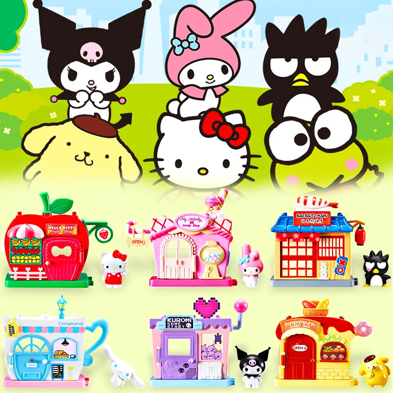 Kawaii Sanrio Accessories Hello Kitty Kuromi My Melody Cinnamonroll Play  House Cute Girls Diy Street View Town Decorative Toys - Animation  Derivatives/peripheral Products - AliExpress