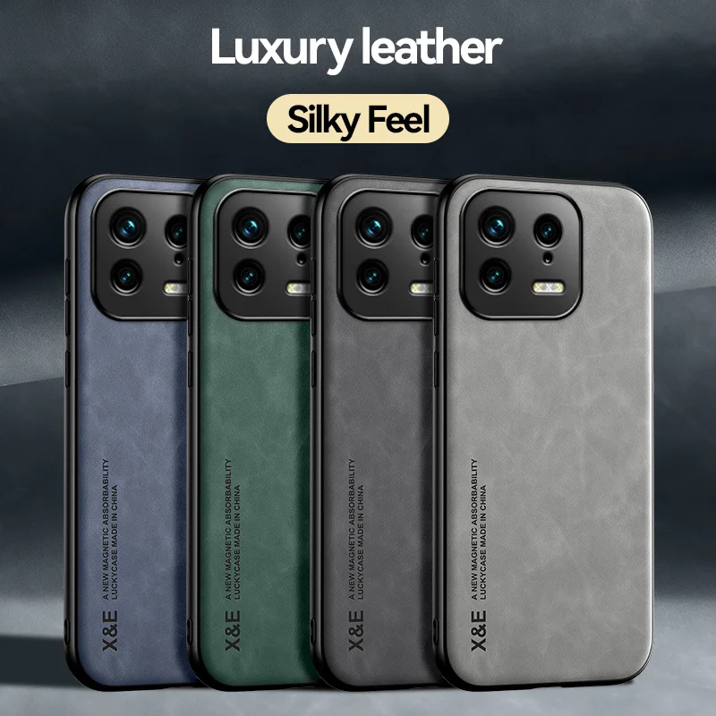 Fir Xiaomi 13 Hülle Agebaute Metallplack Magnéitesch Autohalterung Telefonshülle Fir Xiaomi Mi13 Mi 13 Pro Xiaomi13 5G Lieder Réckhülle_voghion.com