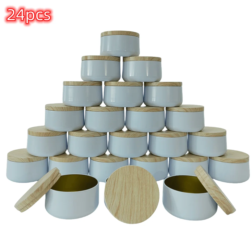 24pcs 8oz Candle tins with lids Doube White Candle Jars,Bulk Candle tins  for Making Candles,Candle Making Jars - AliExpress