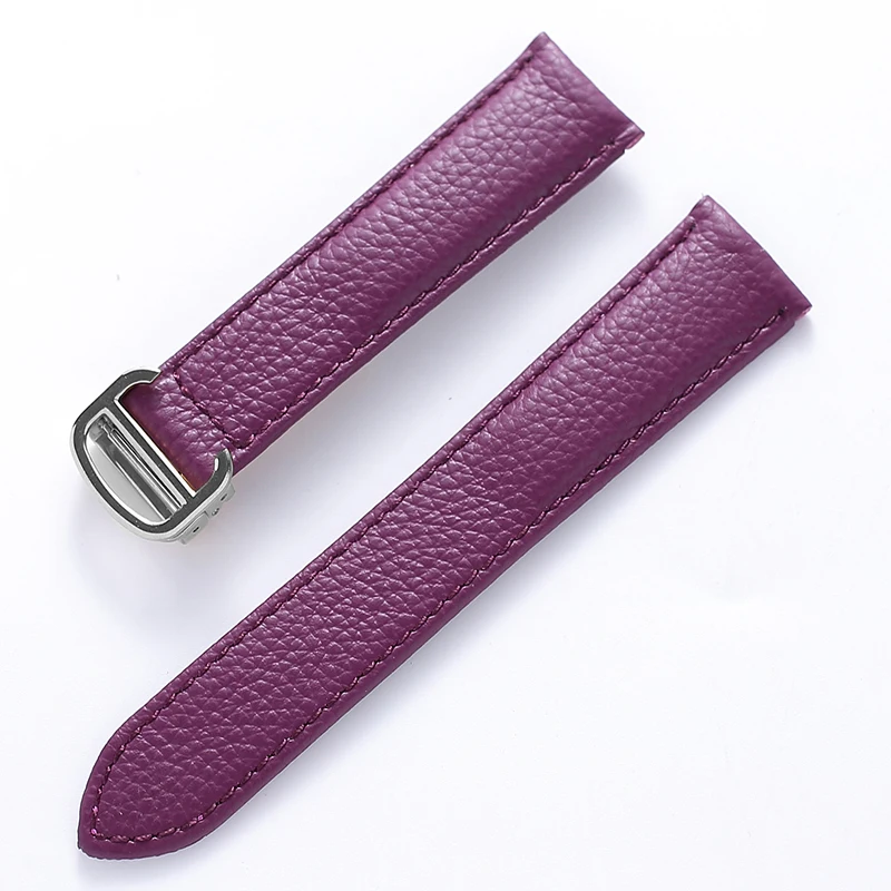 Litchi Soft Leather Watch Strap - Luxury Belt for Men & Women, Replacement Watch Accessory