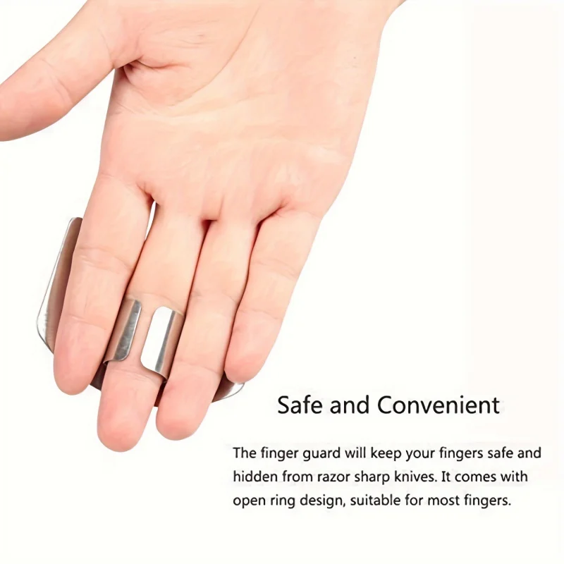 Finger Protector Finger Guard Stainless Steel Finger Guard Cutting Shiel Adjustable Vegetable Cutting Thumb Guard Finger Protector Tools Kitchen Gadget