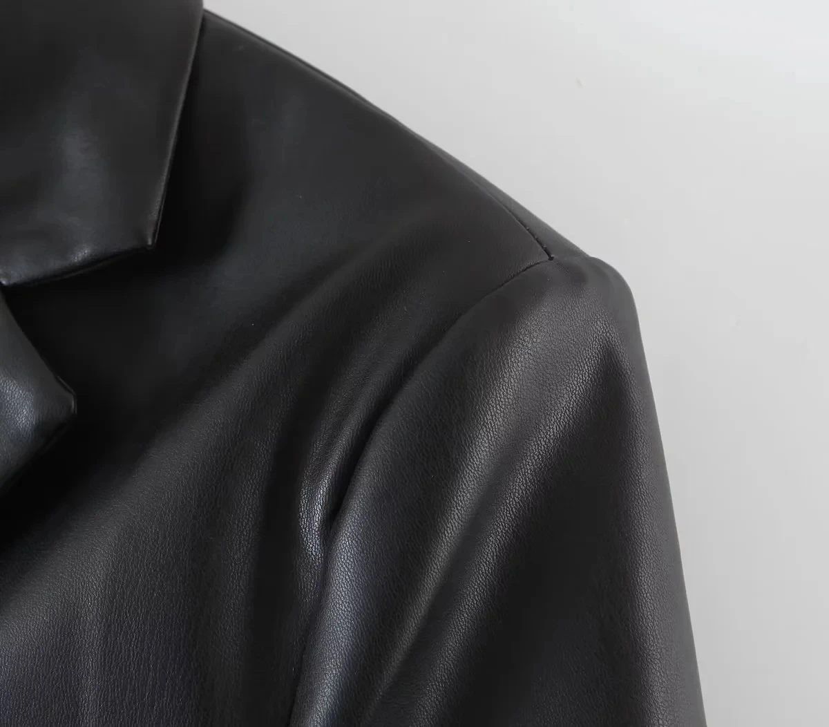 Maxdutti Ins Fashion Long Leather Jackets Blogger High Street Vintage Boyfriend Notched Blazers Women