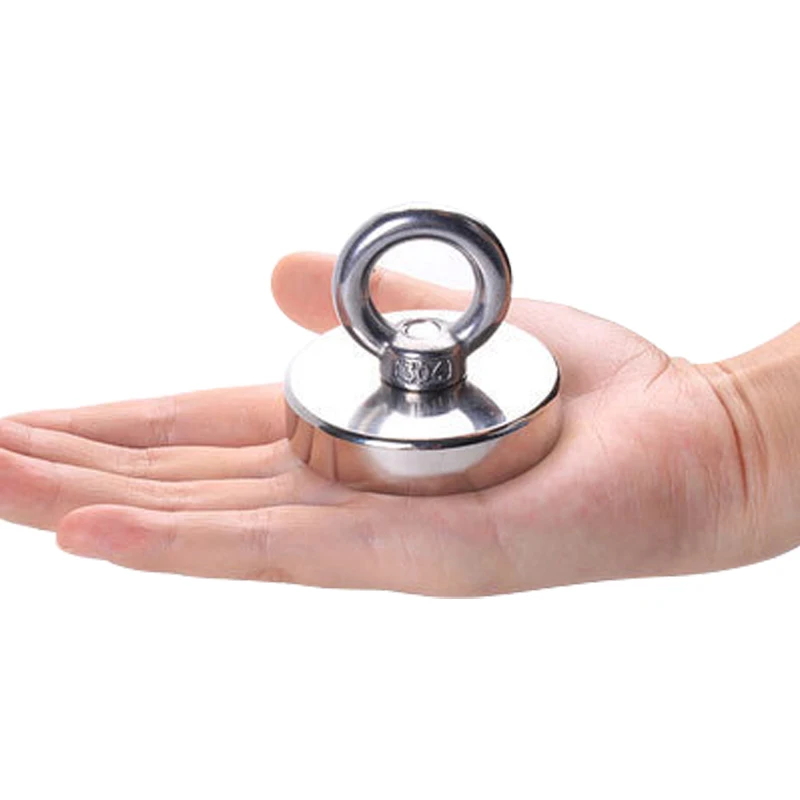 

N52 Neodymium Magnet Salvage Magnet Deep Sea Fishing Magnets Holder Pulling with Ring Eyebolt for Salvage Magnetic Fishing iman