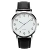 Women Watch Simple Business Analog Alloy Vintage Quartz Watch Arabic Number Strap Minimal Round Dial Classic Black Leather Strap 4