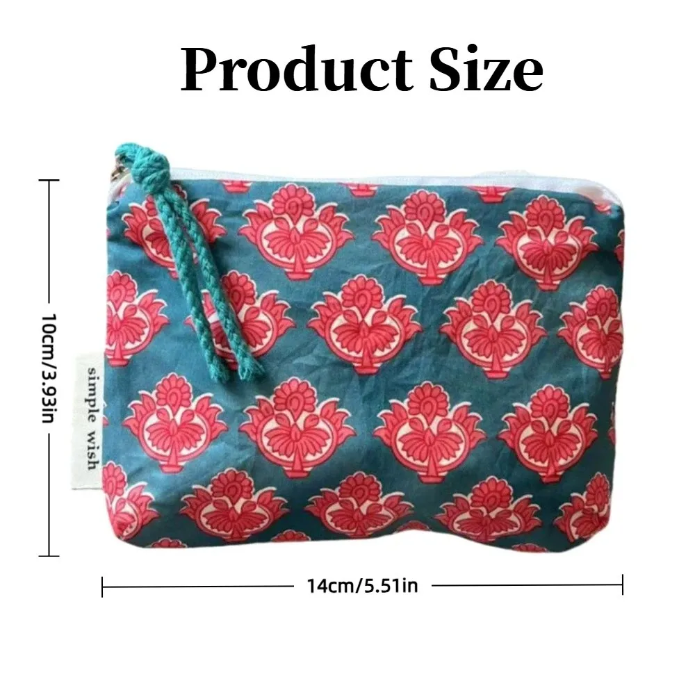 Fashion Vintage Sanitary Napkin Bag Mini Indian Style Bohemian Coin Purse Cotton Zipper Travel Bag Cosmetic,earphone Etc Storage 6
