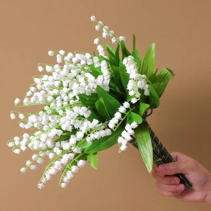 Simulated Lily Bouquet Wedding Ceremony Bridal Lily Holding Flowers Home Festival Party Decor White Lily Flowers Photo Props