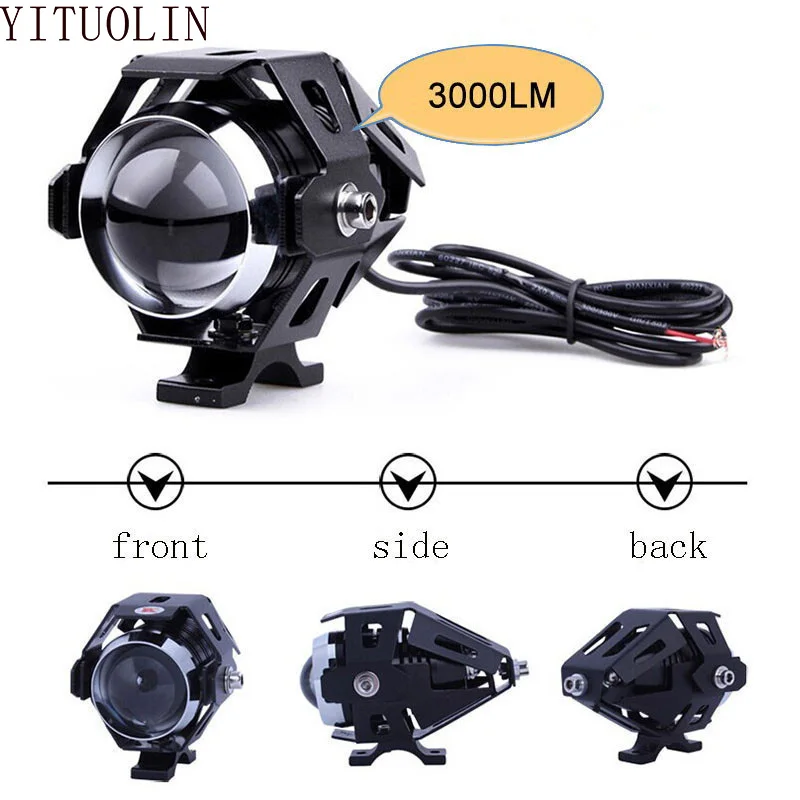 Luci A Led Aggiuntive Per Faretti Moto U5 12V Per Honda Bedford Shadow Vt1100 Fari Moto Fendinebbia Lampada