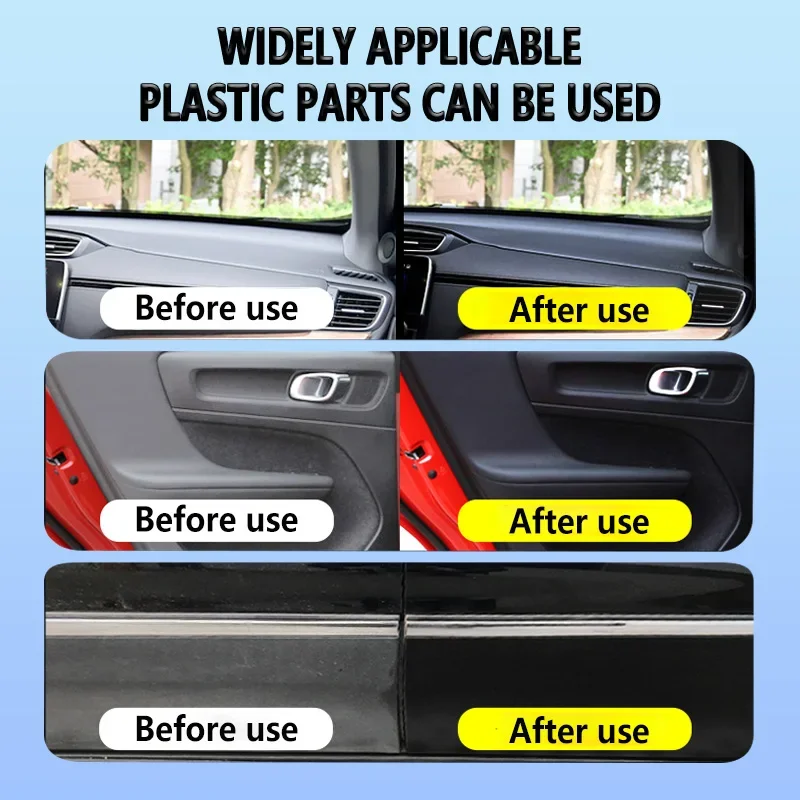 AIVC Plastic Restore Revitalizer Plastic Renovator Longlasting Coating For Car Rubbers Refurbish Clean Gloss Black Shine 5