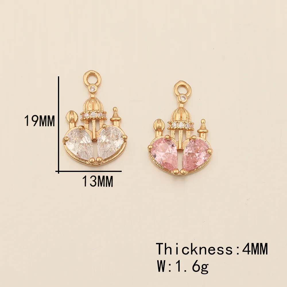 Cordial Design 50Pcs 13*19MM CZ Charms/Tower Shape/Copper Metal/DIY Jewelry Pendant/Hand Made/Jewelry Findings & Components - cordial