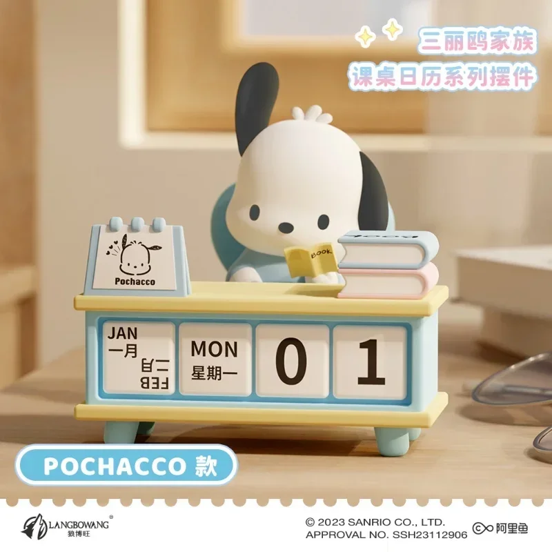 

Sanrio Desk Calendar Series Ornaments Cute Pacha Dog Kuromi Pochacco Tabletop Ornaments Birthday New Year Gift For Children