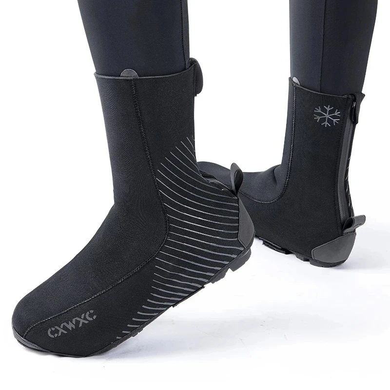 Bicycle Shoe Covers CXWXC Bicycle Winter Thermal Overshoes MTB Road Bike Water-resistant Shoes Cover Cycling Hard-wearing Reflective Boots Cover