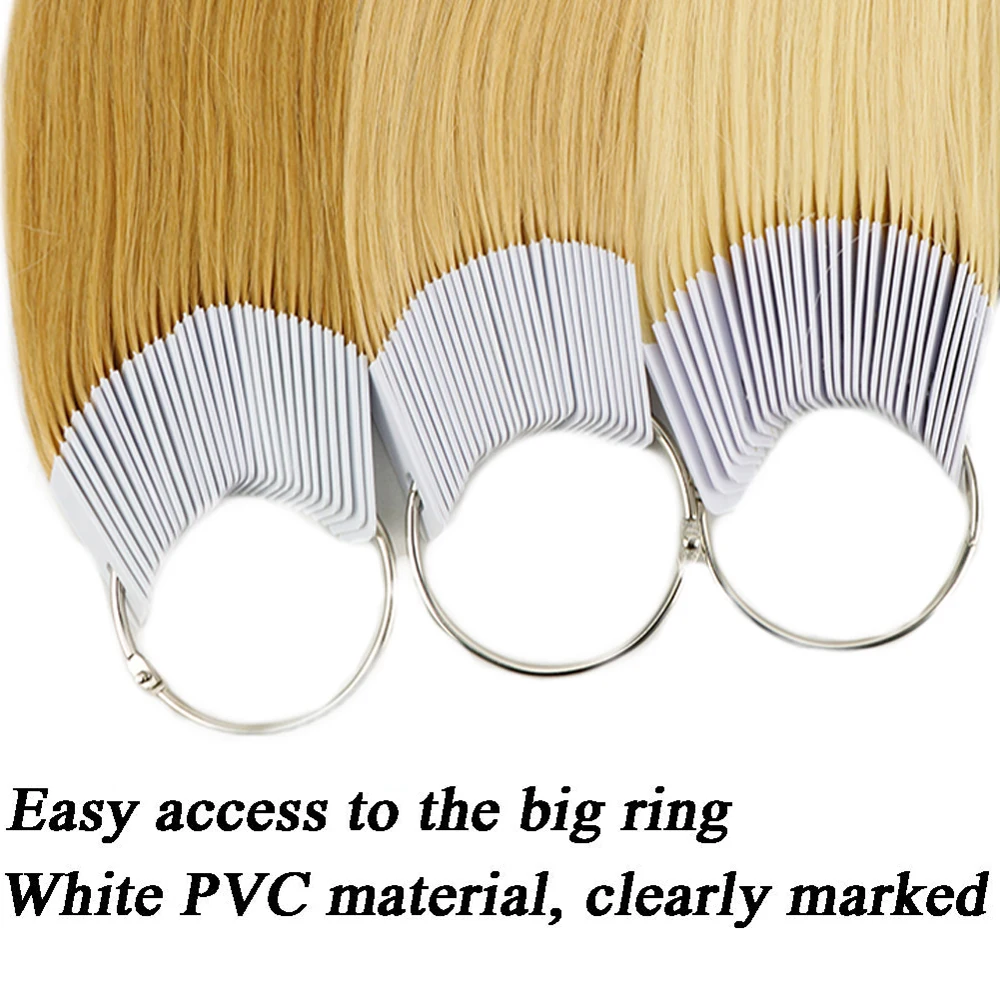IVYBeauty 30pcs Hair Color Rings Swatches Testing Human Hair Color Samples For Salon Hairdresser Dyeing Practice