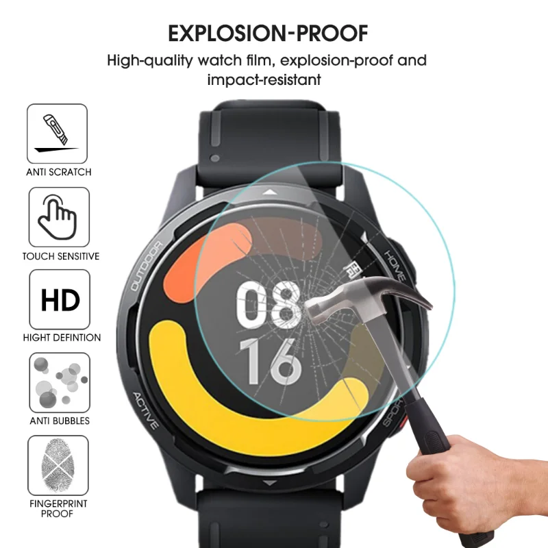 For Xiaomi S1/S1 Pro/S1 Active Tempered Glass Cover HD Screen Protector Anti-scratch Film for Mi Watch S1 Pro Active Accessories