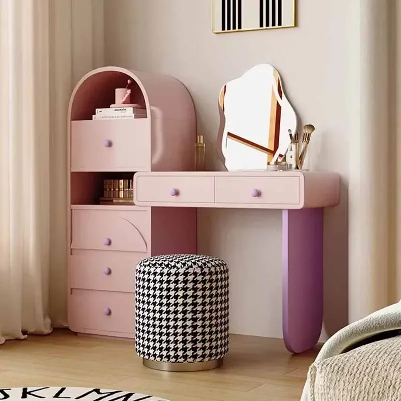 Woman Coiffeuse Dressers Dressing Table Mirrors Storage Stool Vanity Table Mirrors Women Minimalist Jeweler Dresser Makeup Stand Tocador De Maquillaje Home Decoration Aesthetic