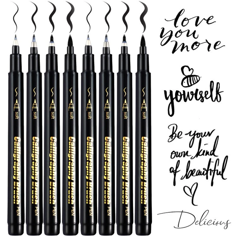 4pcs 마커 펜 방수 및 자외선 차단, 학생들이 서예, 사무실 서명, 그림 그리기, 낙서에 사용할 때 퇴색되지 않음