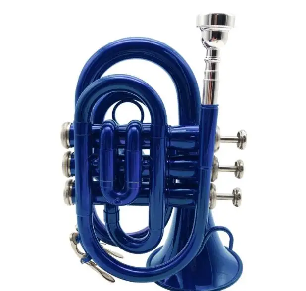 Cheap Bb Golden colorful pocket Trumpet for Sale