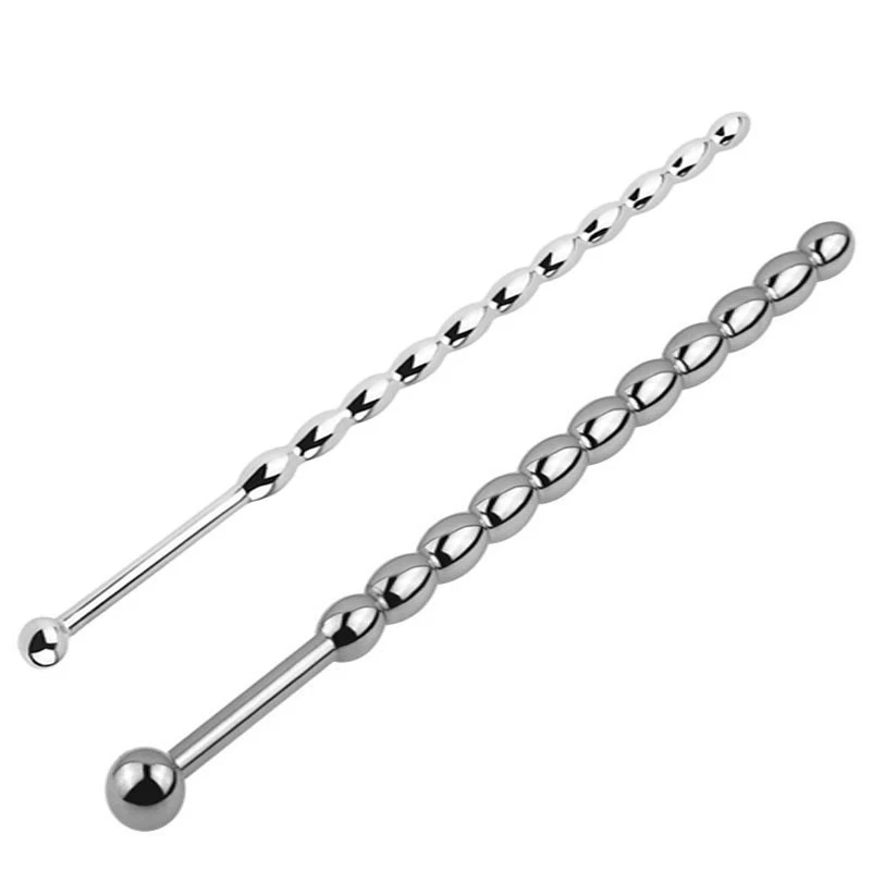 Urethral Sound Plug Solid Stainless for Men Urethral Play Stretcher Sex Toys Stainless Multi Beads Sounding 2PCS Set penis sex toys