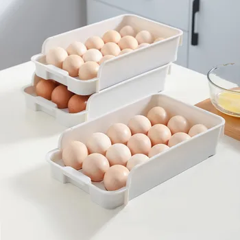 Scatola portaoggetti impilabile per uova contenitore per la conservazione del frigorifero contenitori per attrezzi per uova scaffali per uova fresche in plastica accessori da cucina