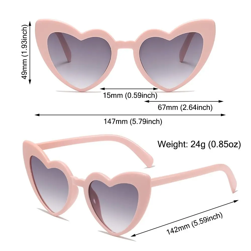 Pink Heart Shaped Sunglasses Trendy Fashion
