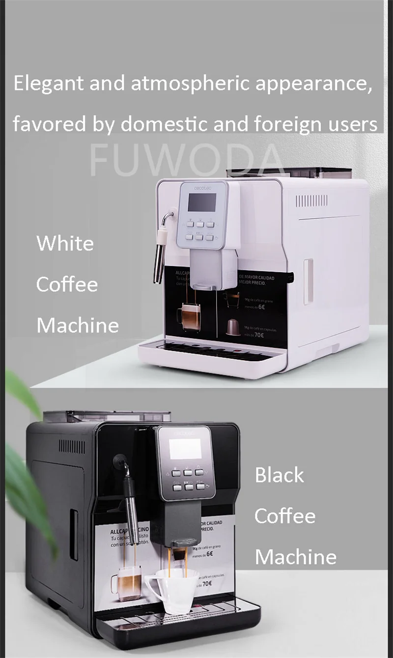 Double Pump Espresso Coffee Maker Cappuccino Machine Home Bean Grinder Coffee Machine In One Professional Fancy